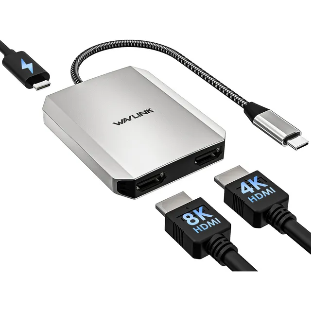 Adaptador De Pantalla Dual Wavlink 3 En 1 Usb C A Hdmi