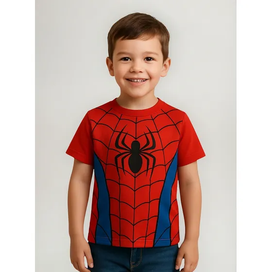 Camiseta Homem Aranha Roupa Infantil Fantasia 100% Algodão