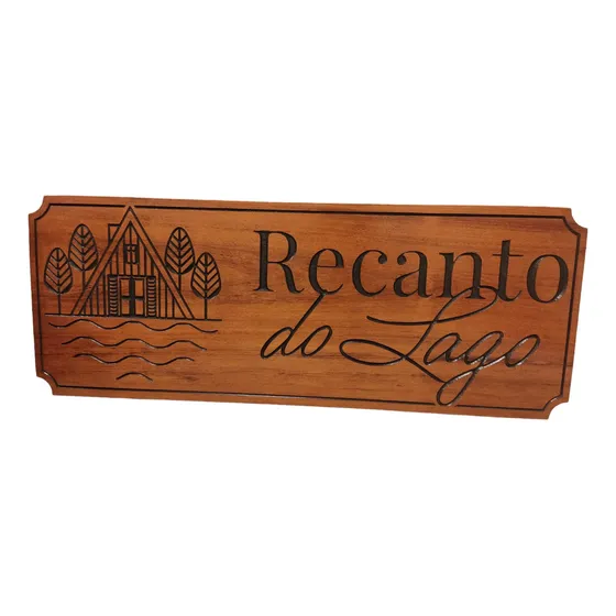Placa Entalhada Alto Relevo Presente Decoração Sítio Chácara