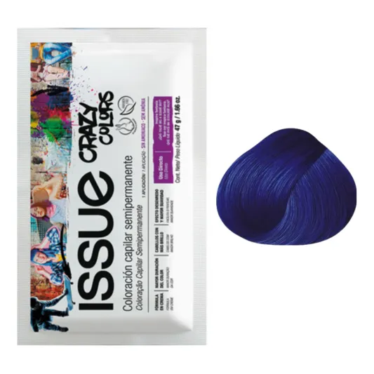 Issue Coloración Semi Permanente Crazy Colors Azul 1 Sobre De 47g