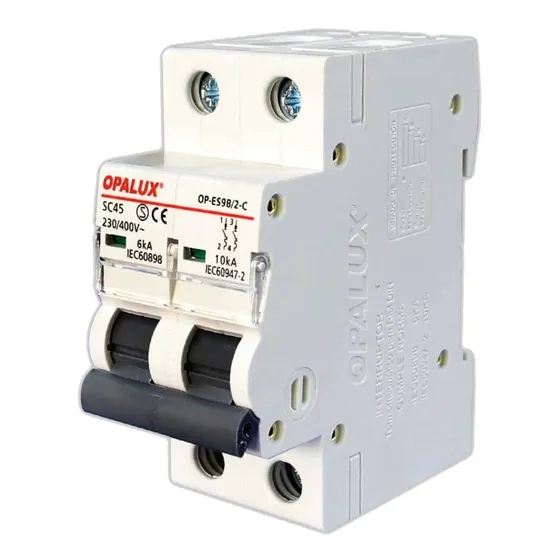 Llave Termomágnetica Para Riel Op-es9b/2-c32 Opalux