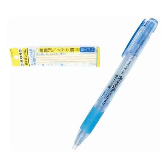 Caneta Borracha  Mono Knock 3.8mm Redonda Azul Com Refil