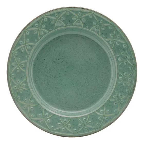 Prato Raso Cerâmica Verde 26cm Malaquita Mesa Posta