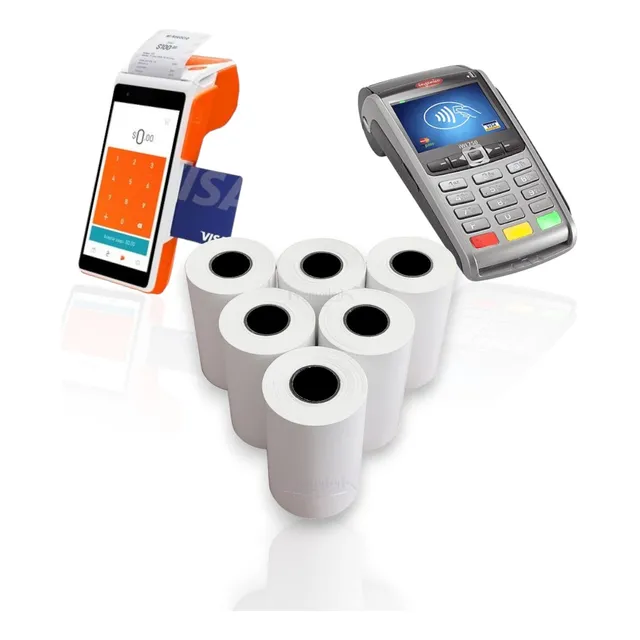 Caja 100 Rollos Papel Termico 57x35 Para Terminal Bancaria