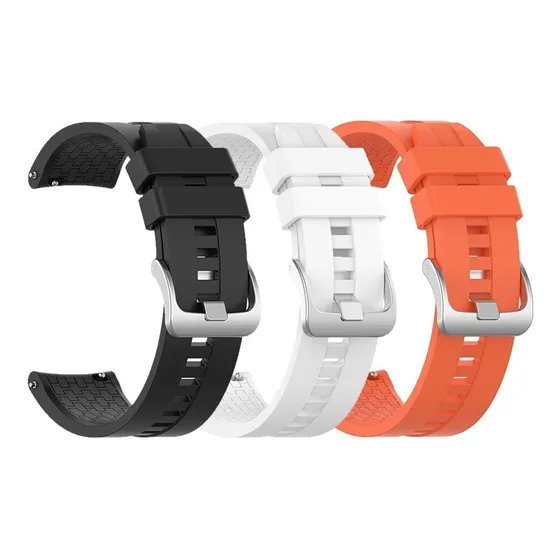 Kit 3x Pulseiras P/ Haylou Solar Ls05 Silicone Style - 22mm
