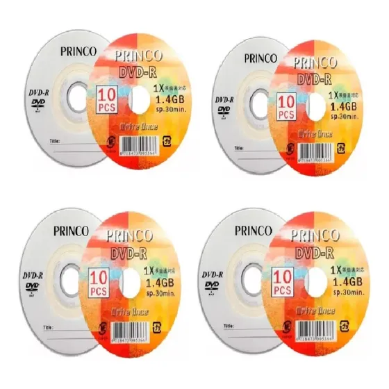 Mini Dvd-r Princo Logo 1x De 1.4 Gb 30 Min. Torre 40 Unds