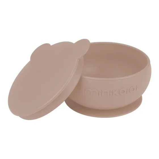 Bowl Bebé Silicona 450ml Antideslizante Con Tapa Minikoioi