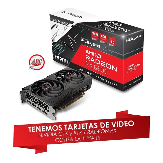 Tarjeta De Video Radeon Rx 6600 Gaming 8 Gb Hdmi