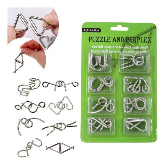 Kit 6 Quebra Cabeça Metal 3d Enigma Desafio Puzzle Divertido