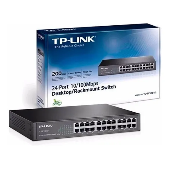 Switch 24 Puertos 10/100 Metalico 13 , Tp-link Tl-sf1024d