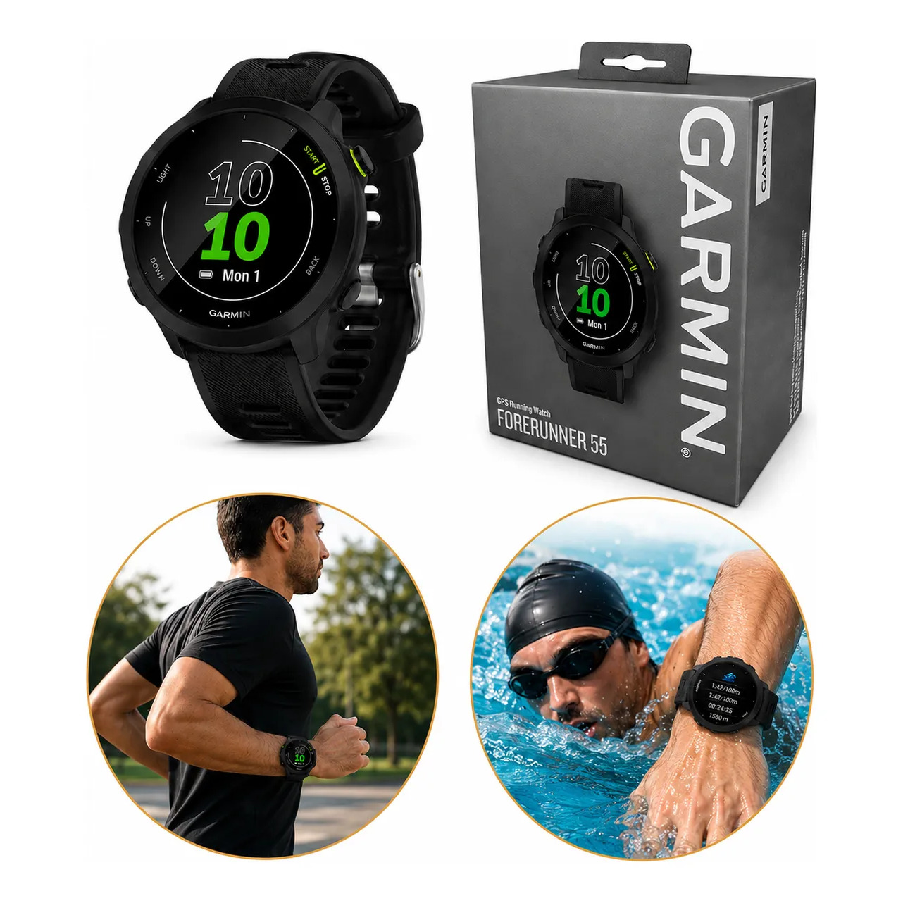 Relógio Garmin Forerunner 55 Monitor Cardíaco Gps 42mm