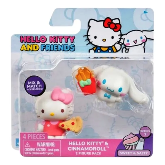  Hello Kitty Pack De 2 Figuras Con Accesorios Cinnamoroll