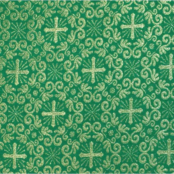 Tecido Litúrg. Jacquard Lurex 1,0m X1,40m Larg- 9638 - Verde
