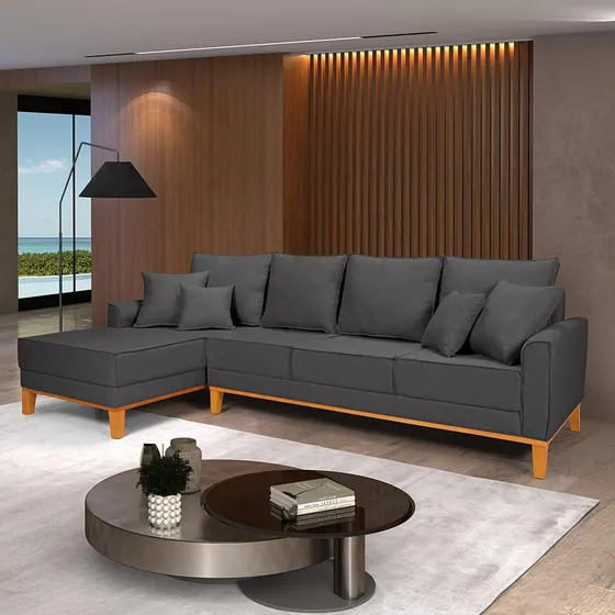 Sofá Beny Chaise E 3l Elegante Confortável Living