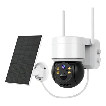 Cámara Solar Para Exteriores Ip 1080 Inalámbrica 360 Color Blanco