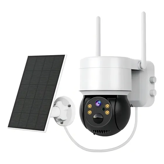 Cámara Solar Para Exteriores Ip 1080 Inalámbrica 360 Color Blanco