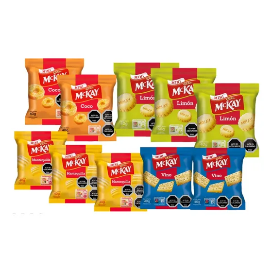 Galleta Colación Mini Mckay 10 Unidades Sabores Surtidos