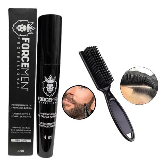 Preenchedor De Barba E Cabelo 4ml Force Men + Escovinha 
