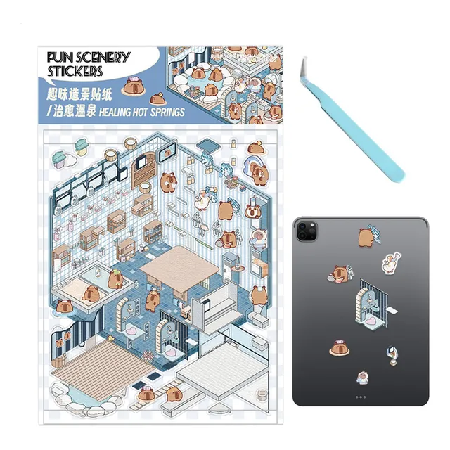 Escena De Pegatinas En Miniatura Haz Tus Propias Pegatinas D