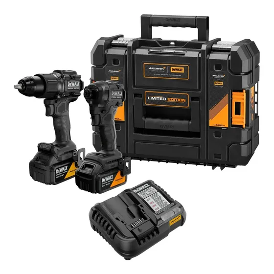 Kit McLaren Taladro + Atornillador 20V XR + 2B + TSTAK DEWALT DCK2222MP2T-B2