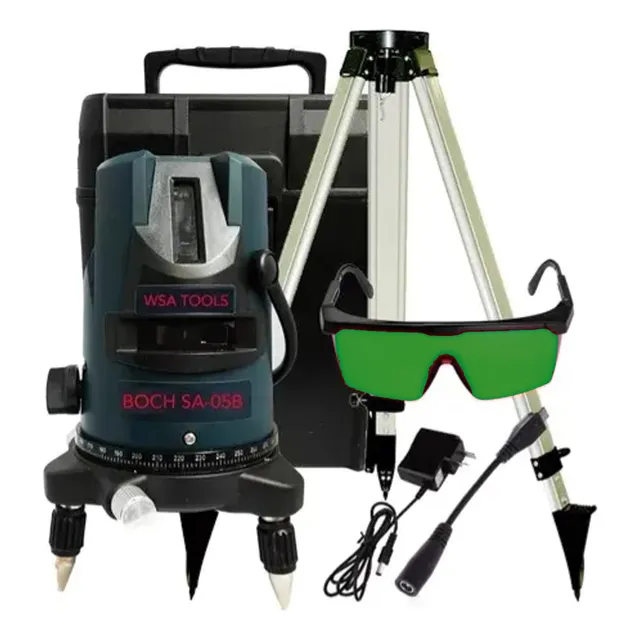 Nivel Laser 5 Lineas Con Trípode Estuche Cargador Y Gafas