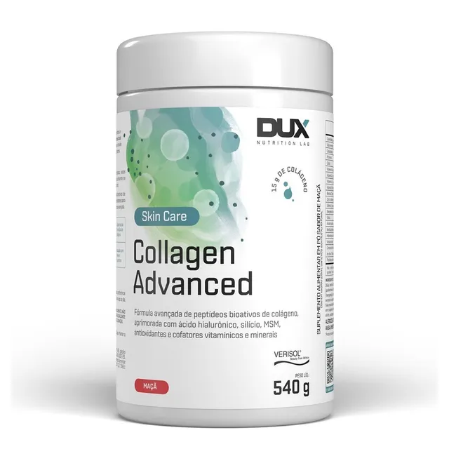 Colageno Advanced Verisol Skin Care Pote 540g Dux Nutrition Lab Tradicional Pó Sabor Maçã Unidade