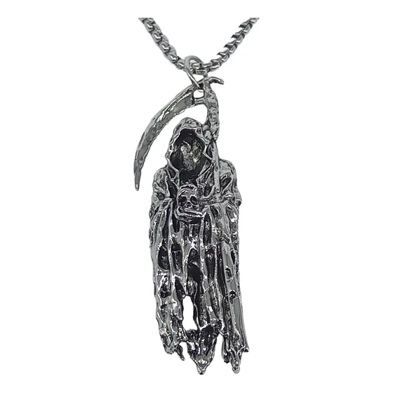 Corrente C/ Pingente Morte Reaper Ceifador Gótico Metal Rock