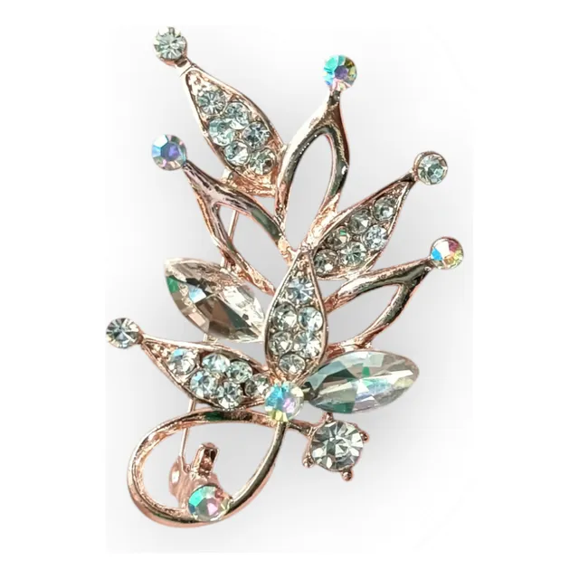 Prendedor Broche Mujer Strass Metalico