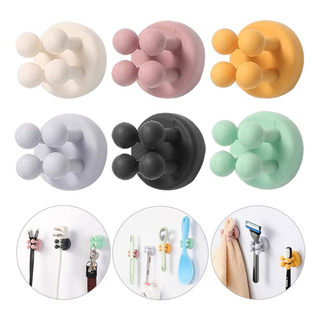 Soporte De Silicona Para Cepillos De Dientes, 6 Ganchos Auto Soporte De Silicona Para Cepillos De Dientes, 6 Ganchos Auto