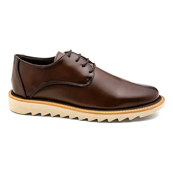 Sapato Casual Derby Tratorado Comfort Premium