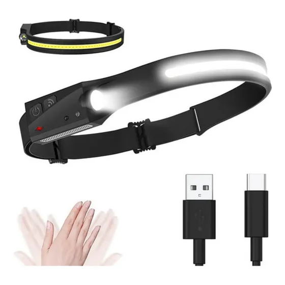 Linterna Led Cabeza Cintillo Recargable 350lm Luz Blanco