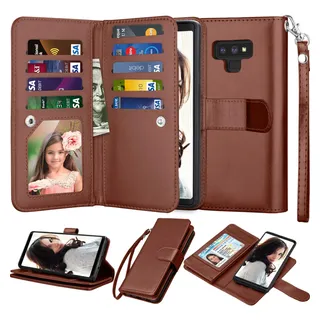 Funda Cartera Para Galaxy Note 9 Cafe Piel Sintetica -5 Funda Cartera Para Galaxy Note 9 Cafe Piel Sintetica -5