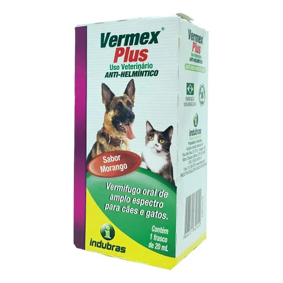 Vermex Plus 20ml Nutriazzi - Vermífugo Para Cães E Gatos 