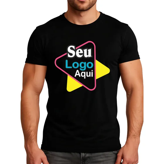 Camiseta Personalizada Logo Empresa Uniforme Festa Trabalho