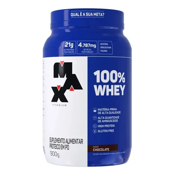 Pote 100% Whey Protein Concentrado 900g - Max Titanium 