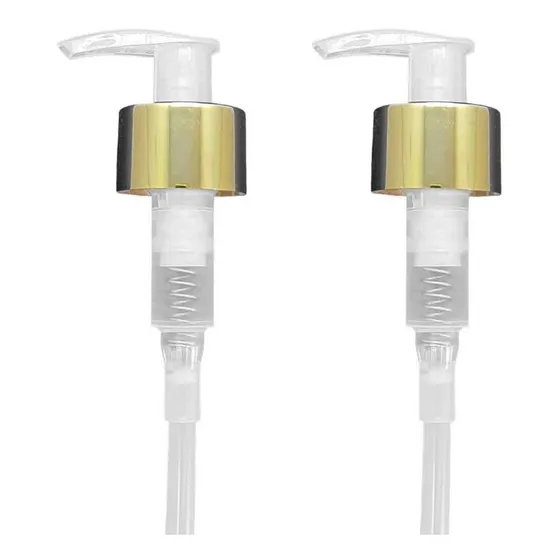 Kit 02 Valvulas Pump Translucida Base Dourada P/ 1000/1500ml