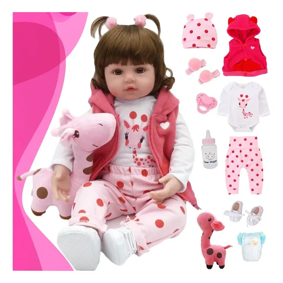 Bebe Reborn Boneca Silicone Realista 48 cm