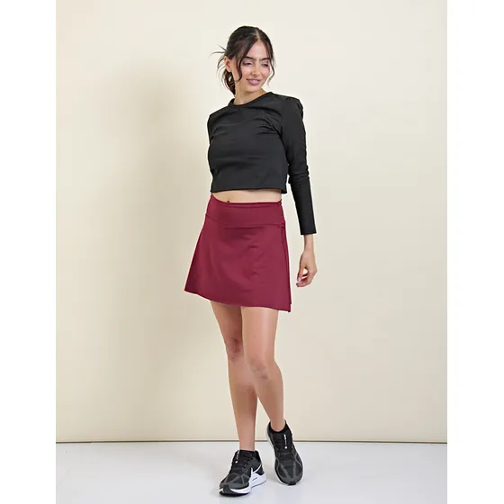 Pollera Short Deportivo Mujer Fixpower Con Bolsillos Lycra