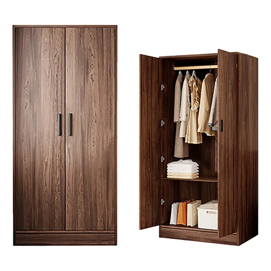 Armario De Madera Dormitorio Estilo Moderno Minimalist 182cm Marrón