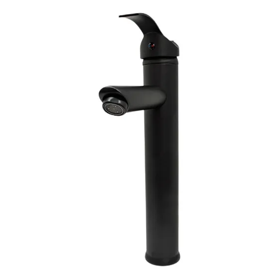Mezcladora Monomando Alto Para Lavabo Negro Rugo 23-mnl
