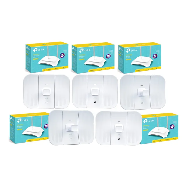 Kit 5 Pz Litebeam M5 Cpe 5 Ghz + Router Tl-wr840n 2.4 Ghz