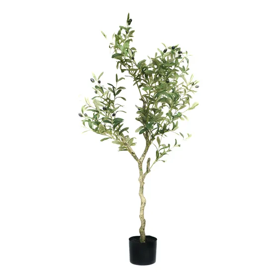 Planta Artificial De Exterior Decoración Olivo Frutal 120cm Color Verde