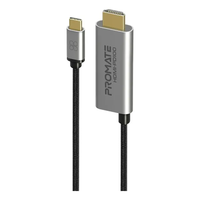 Cable Hdmi A Usb-c Promate Hdmi-pd100 4k 100w 1.8m Gris