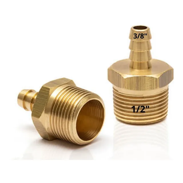 Espigão Niple Adaptador 1/2 X 3/8 Bm Latão Gás Ar Água