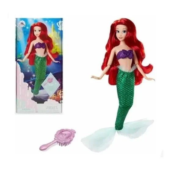 Ariel La Sirenita Muñeca 29cm Cepillo Disney Store Colección