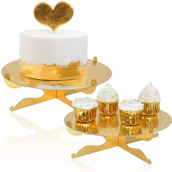 Base Para Torta Pastel Cumpleaños Decoración Soporte Dorado