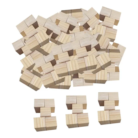 500 Piezas De Bloques De Madera Sin Terminar, Cubos 2.5 Cm