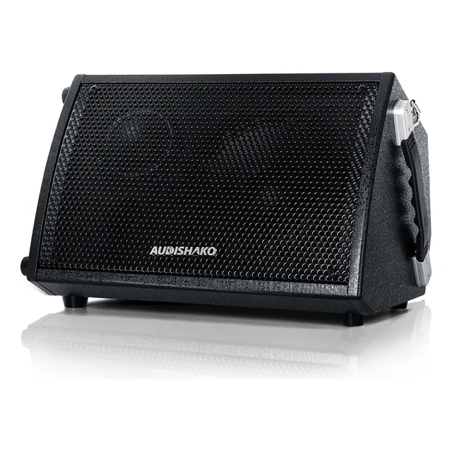 Bocinas Para Exterior Guitar Audishako T-100 100w, Con 3 Altavoces, Bafles Bluetooth 6000ma Gran Capacidad, Con Usb/aux/micrófono/instrumentos Musicales Conector, Color Negro