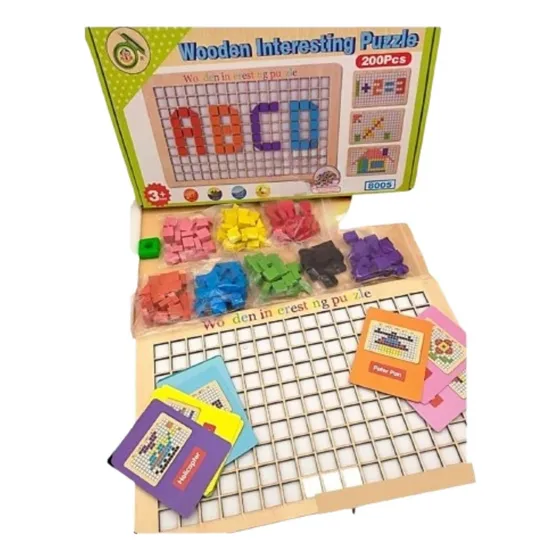 Puzzle Mosaico De Madera 200 Pcs Didactico Para Niños