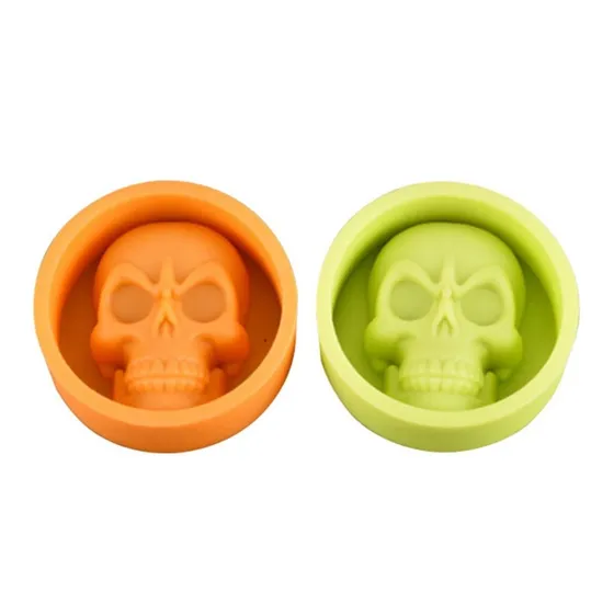 2 Moldes Silicona Calavera Cráneo Chocolate Hielo Vela Jabón